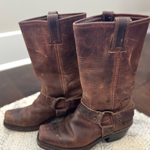 Frye Brown Leather Heeled Boots - Picture 3 of 7